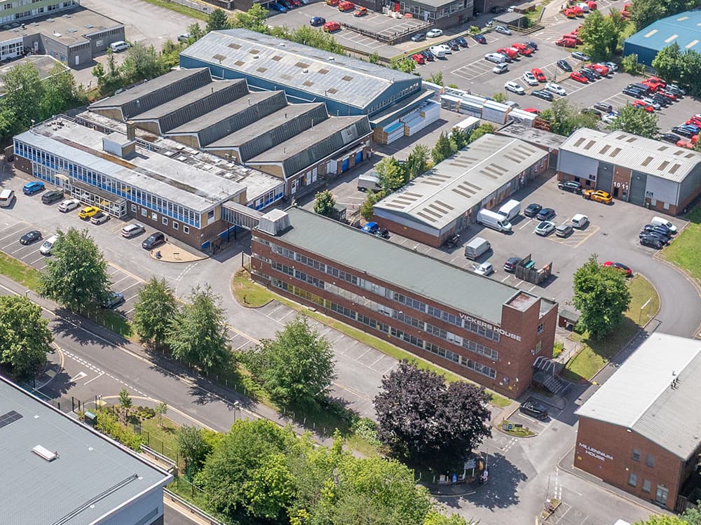 Aerial view of Vickers Business Centre, Basingstoke